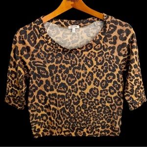 Delia*s Medium Short Sleeve Purple Leopard Print Shirt